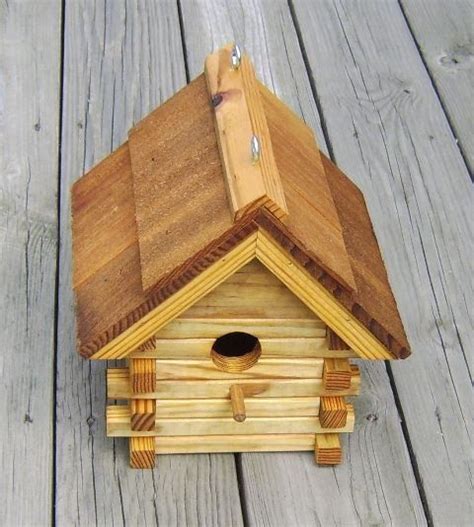 amish  log cabin bird house wcedar roof bird houses diy bird house kits bird house