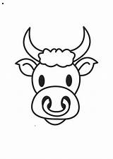 Coloring Bull Head Large sketch template