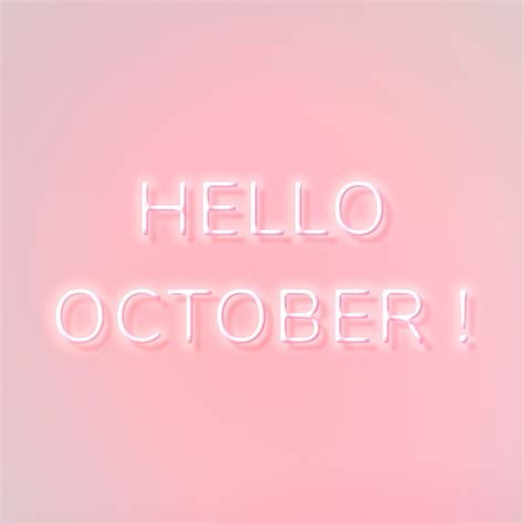 october pink neon text  stock illustration high