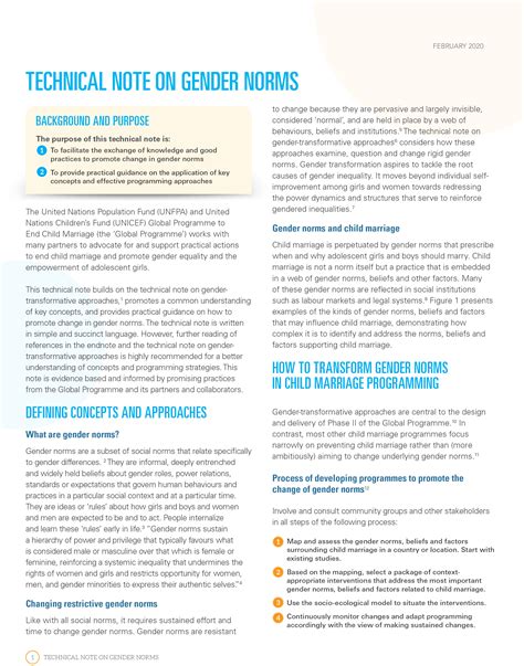 Technical Note On Gender Norms Unfpa United Nations Population Fund