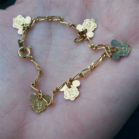 jewelry gold mickey mouse bracelet poshmark