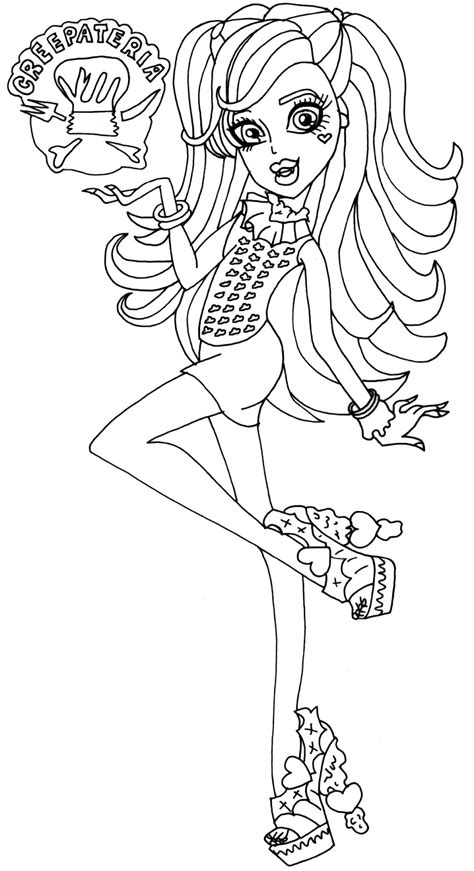 printable monster high coloring pages draculaura creepateria