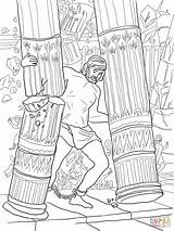 Samson Delilah Pillars sketch template