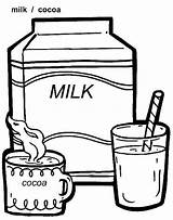Coloring Food Pages Kids Printable Milk Drink sketch template