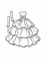 Prom Dresses Pages Coloring Drawing Dress Getdrawings sketch template