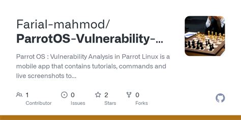 github farial mahmodparrotos vulnerability analysis  parrot linux parrot os