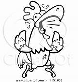 Noisy Clipart Rooster Cartoon Running Thoman Cory Vector Outlined Coloring Royalty sketch template