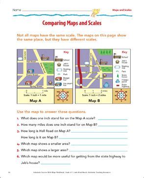 map scale worksheets activities printable lesson plans  kids