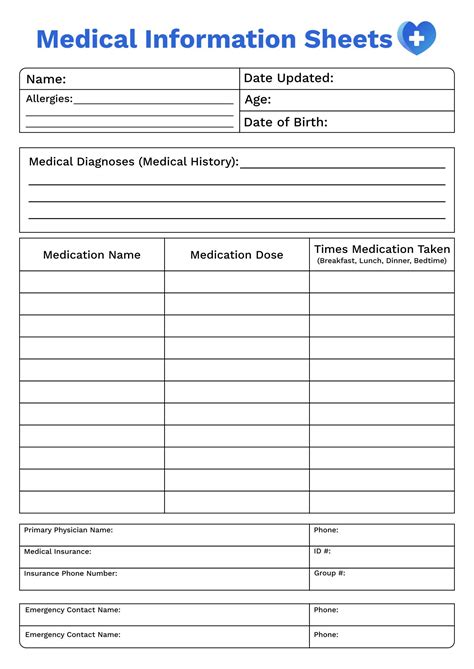 medical information sheet printable  sexiezpicz web porn
