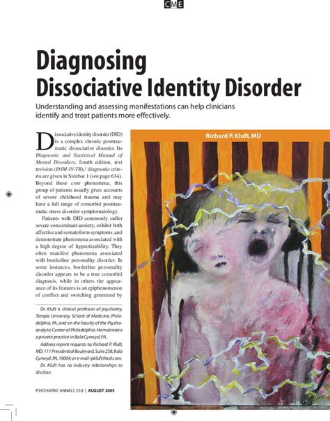 diagnosing dissociative identity disorder understanding and assessing