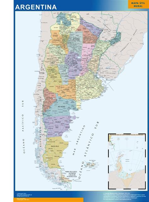 argentina map laminowane mapy swiata na swiecie