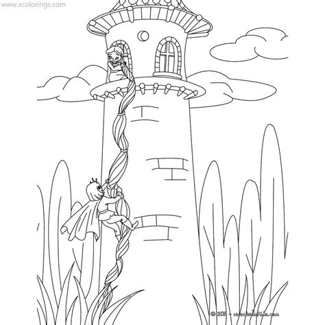 rapunzel   tower coloring pages xcoloringscom