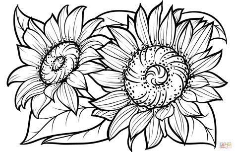 sunflowers coloring page  printable coloring pages