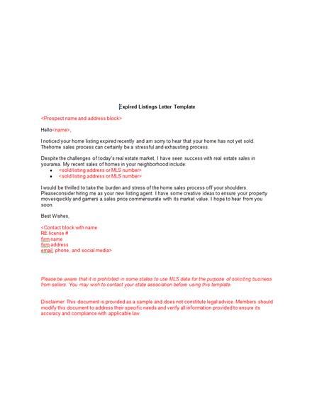 real estate marketing letter  examples format word pages