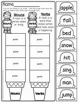Verbs Nouns Kindergarten Choose Board Worksheets sketch template