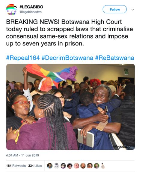 Botswana Celebrates Historic Decriminalisation Of Gay Sex Pinknews