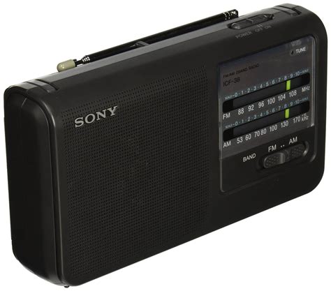 sony icf portable  fm radio black radios tvs phone sounds video cabinet radio
