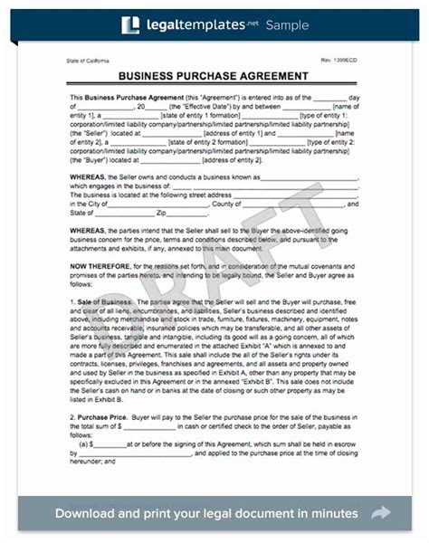 business sale agreement template beautiful create  business purchase