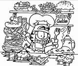 Garfield Coloring Pages Kitchener Para Colorear 為孩子的色頁 Cocinero sketch template