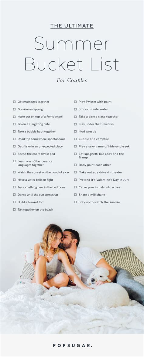 summer bucket list for couples popsugar love and sex