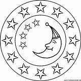 Mond Sonne Mandalas Erwachsene Malvorlage Himmel sketch template
