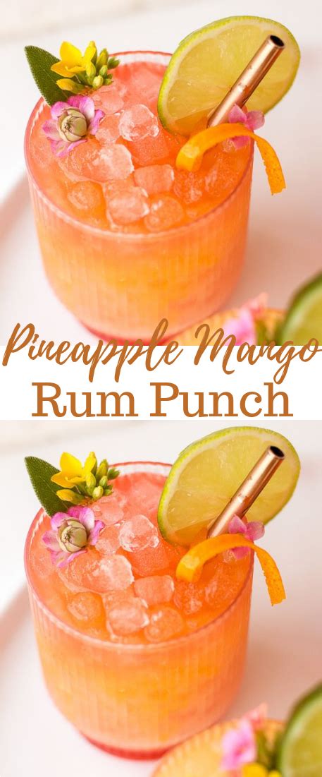 Pineapple Mango Rum Punch Drink Drinks Alcohol Recipes