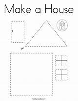 House Make Coloring Worksheets Shapes Preschool Activities Pages Cutting Craft Kindergarten Twistynoodle Colouring Noodle Twisty Kids Practice Theme Pre Login sketch template