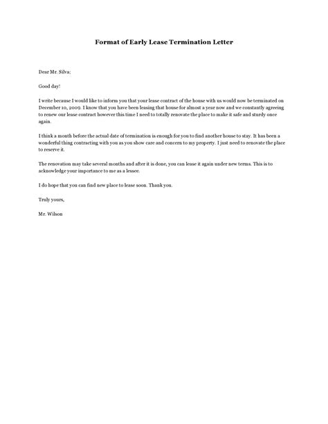 letter  break lease collection letter template collection