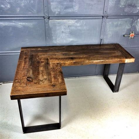 reclaimed wood  shaped desk reclaimed wood desk  shaped desk diy corner desk