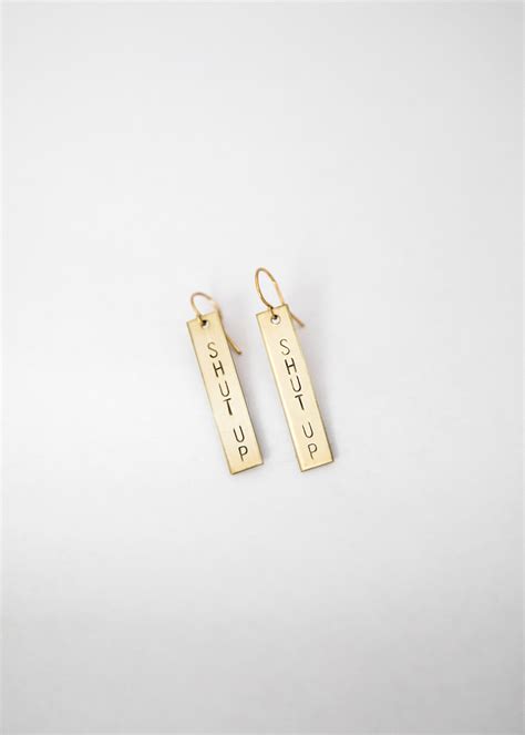 Shut Up Stop Talking Fuck Off Introvert Stamped Earrings — Bang Up Betty