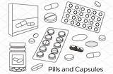 Pills sketch template