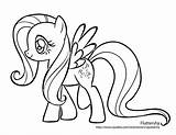 Pony Coloring Little Pages Printable Kids Fluttershy sketch template