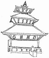 Temple Pagoda Drawing Buddhist Patan Style Getdrawings Hindu Tours Walk Called sketch template