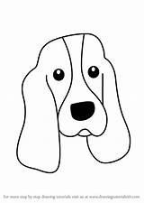 Dog Bloodhound Drawing Face Kids Draw Step Tutorials sketch template