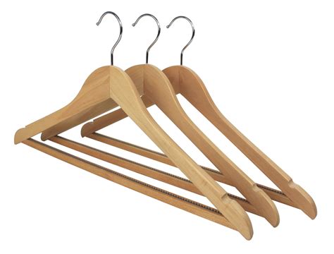 wooden suit hanger  slip bar natural wood cm