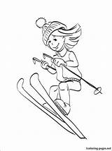 Ski Skiing Colorier Greatestcoloringbook Colouring sketch template