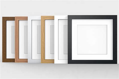square photo picture frame  white mounts wood effect black white oak large  picclick uk