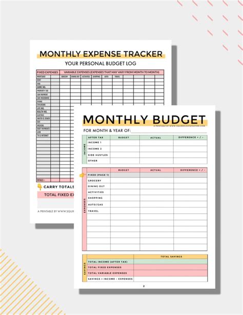 printable budget planner