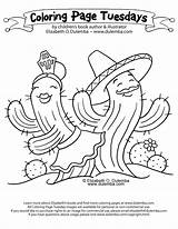 Coloring Mayo Cinco Pages Printables Dancing Childrens Print Dulemba Cacti Tuesday Dia Popular sketch template