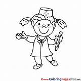 Coloring Pages Thermometer Nurse Children Sheet Title sketch template