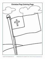 Flag Christian Coloring Printable Kids Activities Sundayschoolzone Pledge Pages Sunday School sketch template