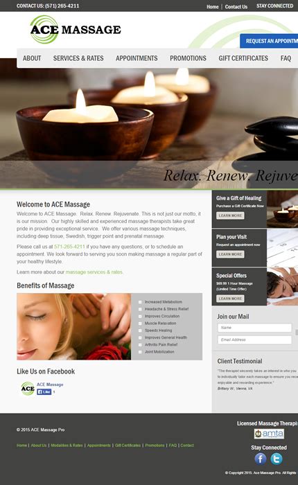massage therapy website design custom massage therapy