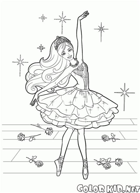 barbie ballerina colouring pages background