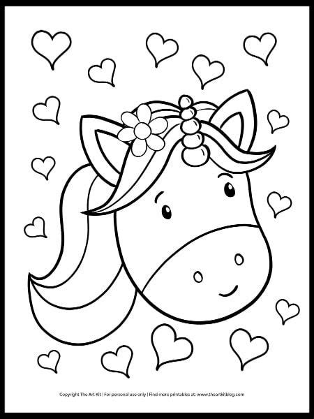 hearts  unicorn coloring page heart coloring pages unicorn