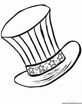 Coloring Pages July Patriotic 4th Printable Hat Sheets Star Fourth Print Uncle Sam Holiday Adults Popular Colouring Adult Coloringhome sketch template