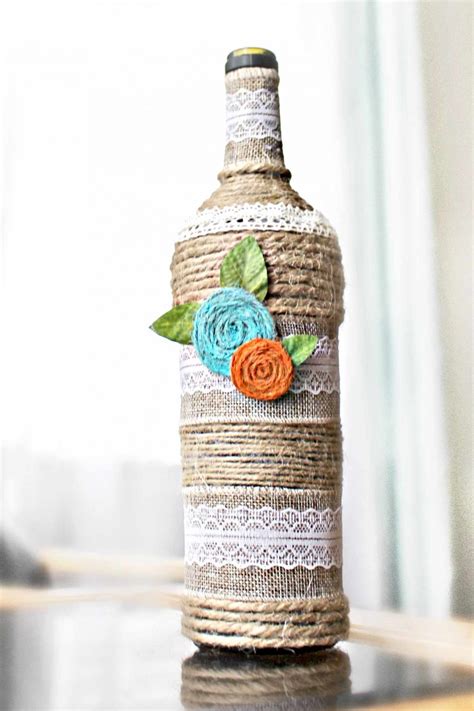 bottle art  twine lace easy peasy creative ideas