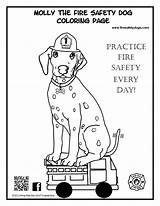 Fire Coloring Safety Pages Kids Prevention Dog Preschool Printable Book Molly Print Color Drawing Week Activity Getcolorings Safe Downloadable Library sketch template