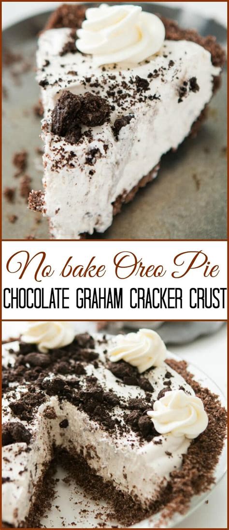 No Bake Oreo Pie With Chocolate Graham Cracker Crust