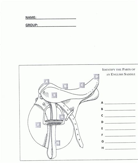 english saddle parts worksheet workbooks pinterest