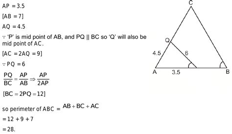 in triangle abc p is the mid point of ab pq is drawn parallel to bc if